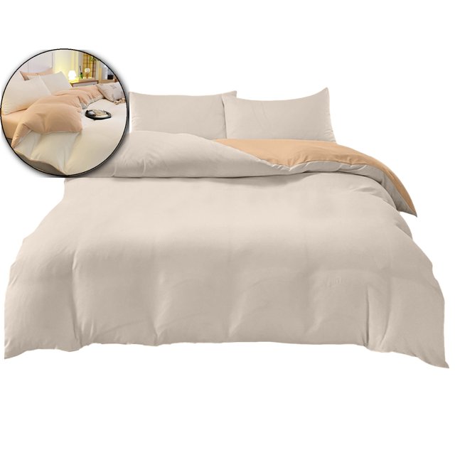 Dvruxg 4-Piece Washed Polyester Bedding Set – Soft, Breathable & Fade-Resistant | Includes Duvet Cover, Fitted Sheet & 2 Pillowcases | Multicolor, Double-Sided Design (Twin/Full Sizes)