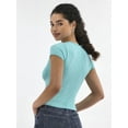 thumbnail image 2 of No Boundaries Seamless Crop Top with Short Sleeves, Women's, 2 of 5