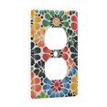 thumbnail image 2 of Yayeee Duplex Wall Plate 1-Gang 4.5"x2.7" Home Receptacle Light Switch Decorative Outlet Cover, Dark Floral, 2 of 7