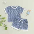 thumbnail image 2 of HCNTES Toddler Baby Girl Summer Clothes Embroidered Sunflower Waffle Knit Short Sleeve T-Shirt Tees + Chino Shorts Cute Clothing Set(2-3 Years,Light Blue), 2 of 7