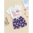 thumbnail image 6 of Aojekbee 4th of July Toddler Boys Outfits Letter Print Round Neck Short Sleeve T-Shirts Tops and Flag Print Shorts 2Pcs Clothes Set, 6 of 10