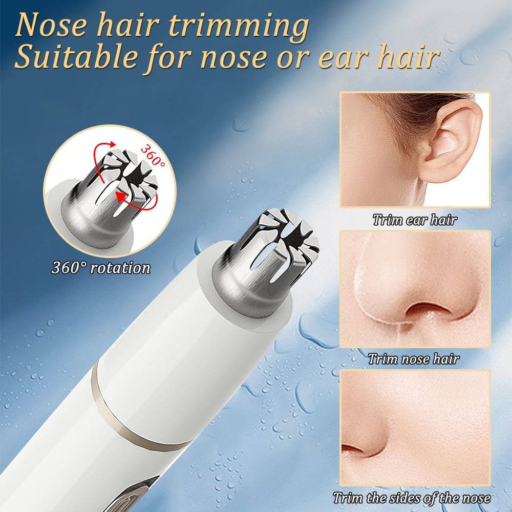 HLONK 5 in 1 Women Painless Hair Remover,Facial Hair Removal, Electric Cordless Shaver Set, Wet & Dry Lady Razor for Women for Bikini Line,Nose Hair,Eyebrow,Arm,Leg - USB Rechargeable
