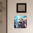 thumbnail image 3 of 14 Inch Wall Clock Battery Operated Square Clock Decorative for Office, Kitchen, Outdoor, Living Room，Portrait of Cat Butterflies Cute Drawing, 3 of 4