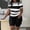 Black, variant on Women's Plus Size Sets Striped 2 Piece Short Sleeve Crewneck T Shirt and Biker Shorts Outfits Summer Casual Stretchy Workout Suits