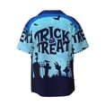 thumbnail image 2 of Fotbe Halloween Trick Or Treat print Short Sleeve Button Down Shirts for Men Casual Summer Beach Wrinkle Free Shirt-3X-Large, 2 of 7