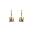 thumbnail image 4 of 1.06Ct Brilliant Round Cut Drop Dangle Tanzanite 18K Yellow Solid Solid Gold Everyday Dainty Earrings Lever Back, 4 of 7
