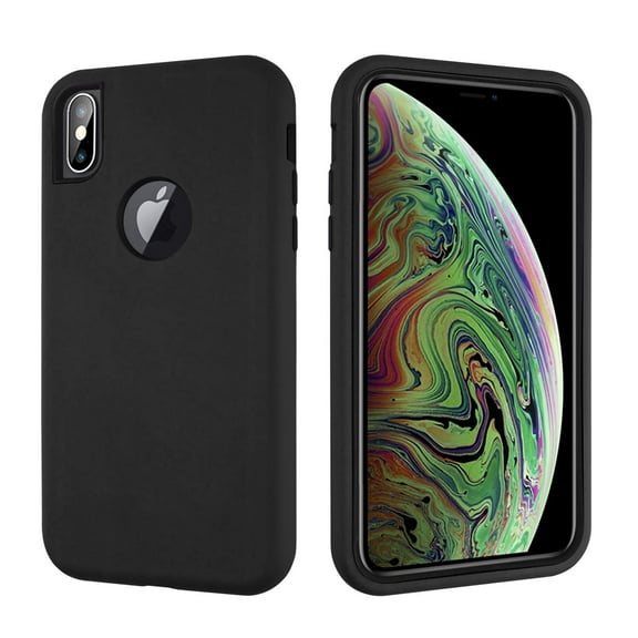 Mignova iPhone Xs Max 6.5 inch 2018 case,3 in 1 Gel Rubber Full Body Protection Shockproof Cover Case Drop Protection Case(Black)