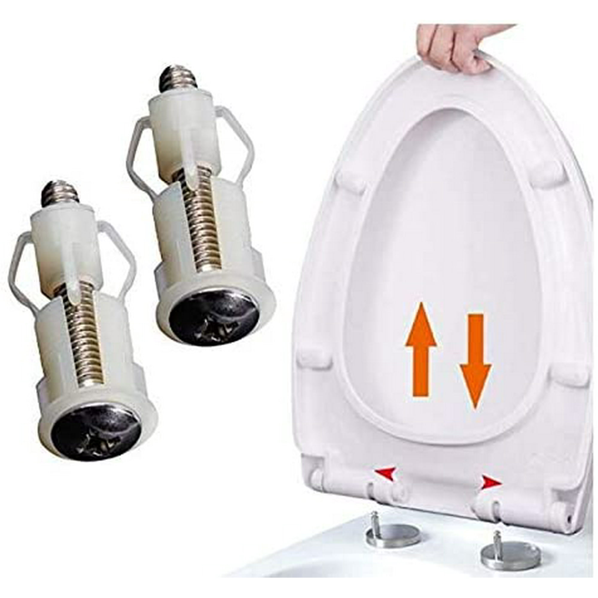 2Pcs Couvercle de Toilette Vis d Expansion Couvercle de Toilette Fixation Siege de Toilette Vis Ensemble de Fixation Couvercle de Toilette Pieces de Rechange Walmart