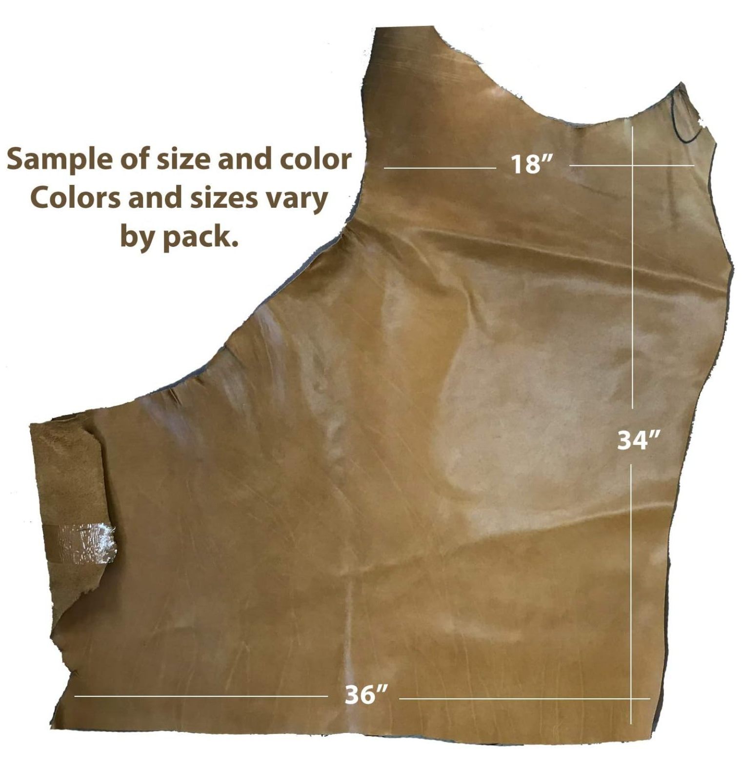 Large Leather Remnants - 2 lbs. (2-3 Pieces per Pack). Colors are Different in Each Pack