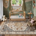 thumbnail image 6 of Wonnitar 4'x6' Boho Tribal Area Rug, Large Rugs for Living Room, Soft Non Slip Washable Non Shedding Playroom Mat Indoor Nursery Carpet for Living Dining Classroom Dorm Office, 6 of 8