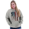 thumbnail image 5 of American Flag Vertical Star Antique Plus Size Long Sleeve Graphic Tee Shirt Brisco Brands 2X, 5 of 6