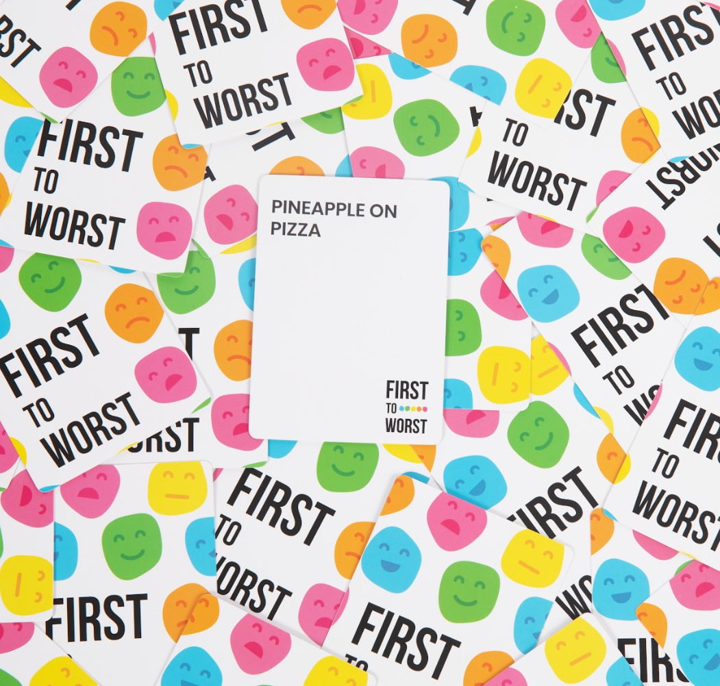 Dyce Games First to Worst - The Family Party Game About How Your Friends and Family Rank Things