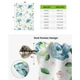 thumbnail image 6 of Blue Watercolor Flowers Vintage Window Curtain Tie Up Curtains for Kitchen Living Room Adjustable Rod Pocket Drapes, 6 of 6