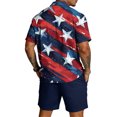 thumbnail image 4 of Men's 4th of July 2 Piece Outfits Patriotic Beach Cruise Button Down Shirts Shorts Sets US 250 Years Anniversary Travel Clothes, 4 of 6