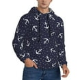 thumbnail image 2 of Salouo Anchor Pattern Men's Fall Hoodie Sweatshirt,Sport Hoodie with Pockets for Men Pullover Casual Hooded Sweatshirt-X-Large, 2 of 7