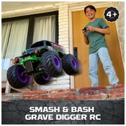 Monster Jam Smash & Bash Grave Digger Remote Control Vehicle, 1:15 Scale