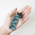 thumbnail image 6 of Keychain 6×3.1×1inpu Leather With Delicate Touch And Strong Recognition Is Used For Daily Travel, Work And Picnic Realistic Forests Camouflage Pattern Conifer Paleturquoise_1, 6 of 8