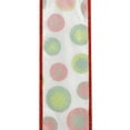 thumbnail image 3 of Reliant Ribbon - 90277W-030-40F, Bullseye Dots Glitz Wired Edge Ribbon, White, 2-1/2 Inch, 10 Yards, 3 of 3