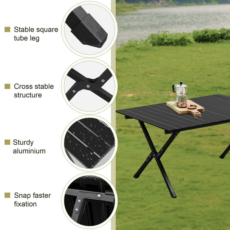 Outsunny Aluminum Camping Table With Adjustable Legs, 8ft