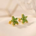 thumbnail image 3 of K-KED Real 925 Sterling Silver Stud Women Natural Jade Jasper Star Flower Earrings, 3 of 6