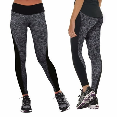 Yoga Pants for Women Workout Leggings Gray/Black Leggings Yoga Clothes FREE Eyeglass Pouch by Juniper Secret (Small-US (Best Leggings In The World)