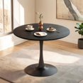 thumbnail image 3 of Tcbosik 39.4" Round Dining Table with Metal Pedestal Base, Modern Tulip Table for 4 Person, Bistro Table for Kitchen, Living Room, White, 3 of 8
