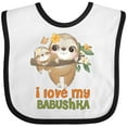 thumbnail image 3 of Inktastic Sloth I Love My Babushka Boys or Girls Baby Bib, 3 of 4