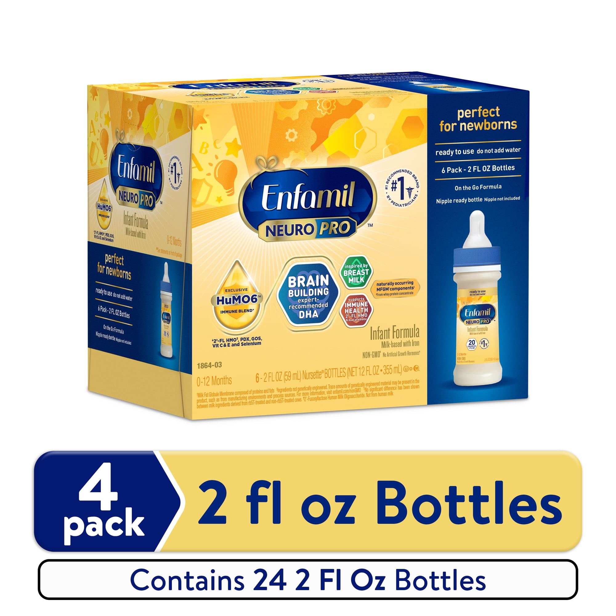 Enfamil NeuroPro Ready to Feed Baby Formula, Brain Building Duo DHA & MFGM, 2 Fl Oz, 24 Count