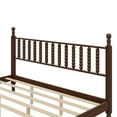 thumbnail image 6 of Euroco Wood Retro Style King Size Platform Bed with Slats for Living Room, Walnut, 6 of 8