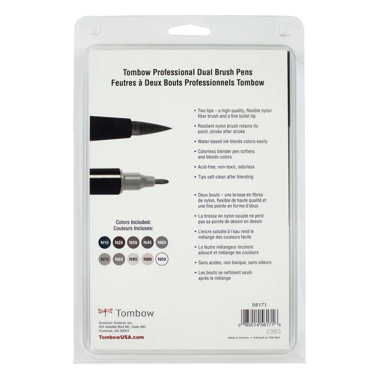 Tombow Grayscale Palette Dual Brush Pen Set, 6 Packs: 10 ct. (60 total)