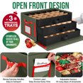 thumbnail image 4 of Ayieyill Premium Large Christmas Ornament Storage Box, Christmas Ornament Organizer, with Side Open, 3 Removable Trays -Keeps 72 Holiday Ornaments, Green, 4 of 7