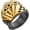Black + Gold Black, variant on Men Stainless Steel Vintage Texas Poker Straight Flush Digital of Hearts Punk Biker Ring