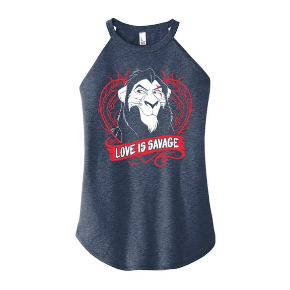 Disney Villains - Love Is Savage - Juniors High Neck Tank Top