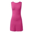 thumbnail image 5 of Women's Casual Dress Women’s Open Back Tunic Dress Crew Neck Sleeveless Stretchy Slim Fit Party Club Tank Dresses Pink S, 5 of 8
