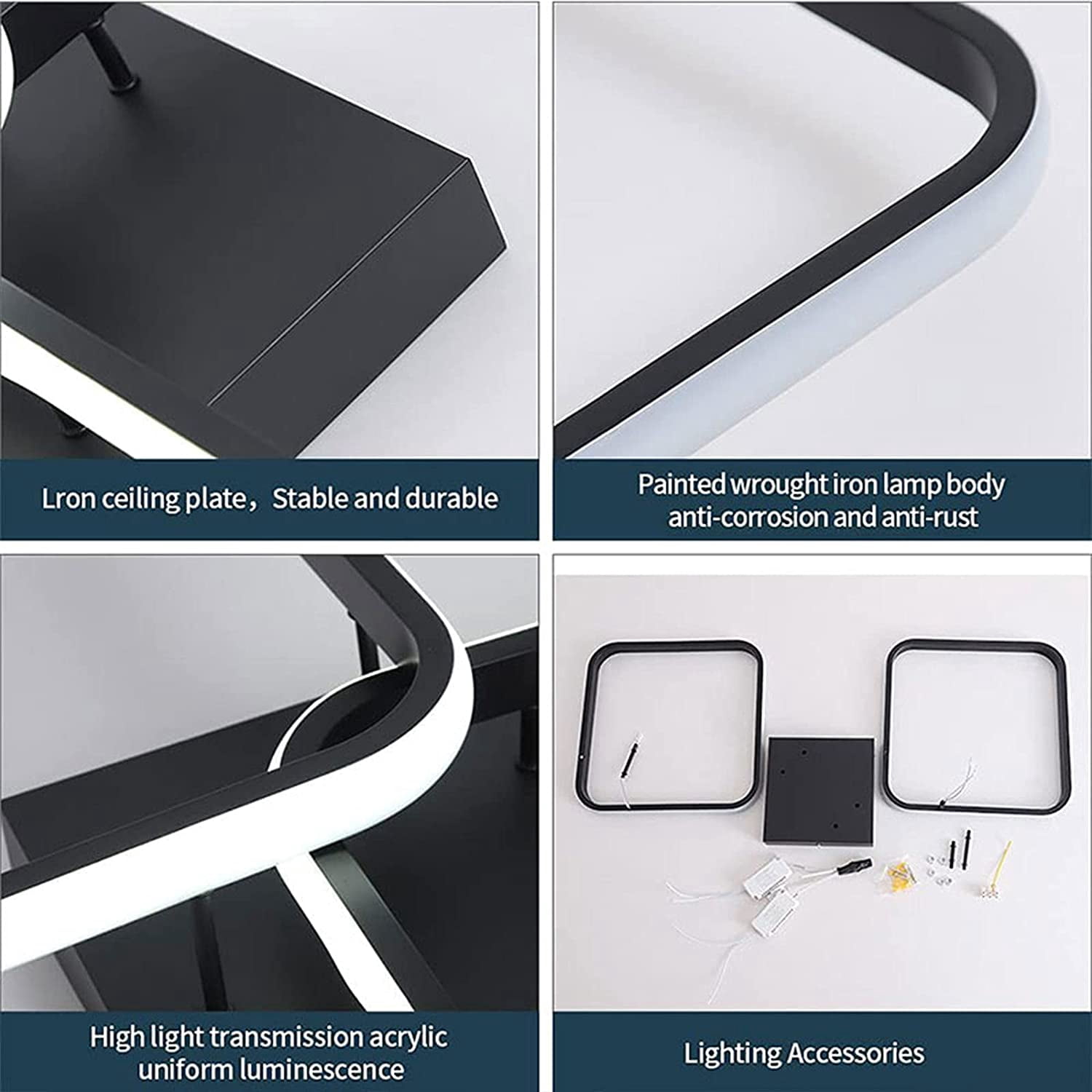 ADISUN Led Ceiling Light Modern Square Flush Mount Ceiling Lamps Fixtures for Bedroom Livingroom Cool White 6500K 42W