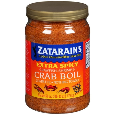 - Zatarain's Extra Spicy Crawfish, Shrimp & Crab Boil, 63 oz