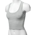thumbnail image 5 of A2Y Women's Basic Cotton Casual Scoop Neck Cropped Racerback Tank Tops Heather Grey S, 5 of 5