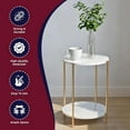 thumbnail image 5 of vhibuon - Side End Table with Black Faux Marble Storage Shelves &amp; Gold Metal Frame  Nightstand for Bedroom  Living Room  or Modern Accent Table, 5 of 9