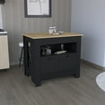 thumbnail image 6 of Dtwnek Kitchen Island with 2 Door Cabinet and Shelf, Black, 6 of 7