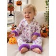 thumbnail image 4 of RUINIXCW Newborn Baby Girl Silk Stain Halloween Pajamas One Piece Romper Infant Girl Fall Winter PJS Sleepwear Ghost Button Down Long Sleeve Jumpsuit, 4 of 10