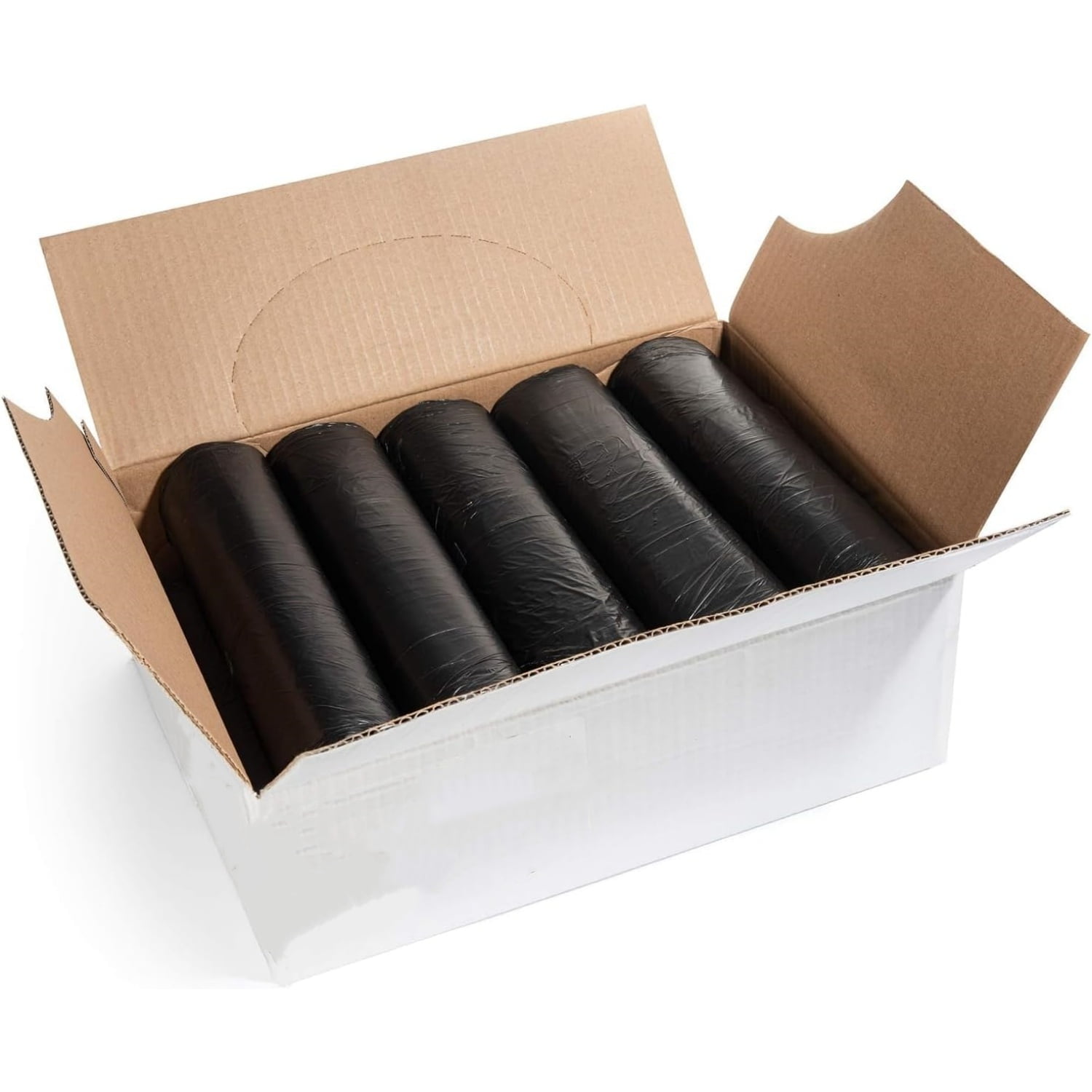 High Density Trash Bags, 45 Gallon, 250 Count, 16 Micron (eq), 40" x 48", Black, for Bathroom, Office, Industrial, Commercial, Janitorial, Municipal, Recycling