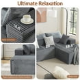 thumbnail image 4 of 110" Oversized L-Shaped Sectional Sofa Modern Modular Cloud Couch with Deep Seating Upholstered Sofa for Living Room Bedroom, No Assembly Required,Gray Corduroy, 4 of 10
