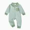thumbnail image 4 of Gubotare Newborn Clothes Newborn Baby Boy Outfit Embroidery Jumpsuit Long Sleeve Romper Cute Clothes 0 3 6 9 12 18 24 Months (Green,6-12 Months), 4 of 6