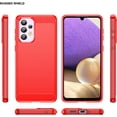 thumbnail image 2 of Samsung A33 5G case,Galaxy A33 5G case,with HD Screen Protector, Fashion Shock-Absorption Flexible TPU Bumper Soft Rubber Protective Case Cove for Samsung Galaxy A33 5G (Red Brushed TPU), 2 of 16