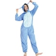 thumbnail image 1 of Pijama de una pieza con dibujos de animales, disfraz de cosplay de Stitch, Kigurumi, unicornio, león, franela, ropa de dormir unisex para adultos y niños, 1 of 4
