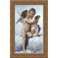 Cupid and Psyche as Children 17x24 Gold Ornate Wood Framed Canvas Art by Bouguereau, William Adolphe
