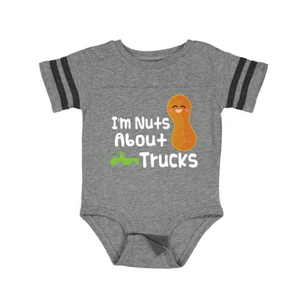 

Inktastic Nuts About Trucks Outfit Boys Gift Baby Boy Bodysuit