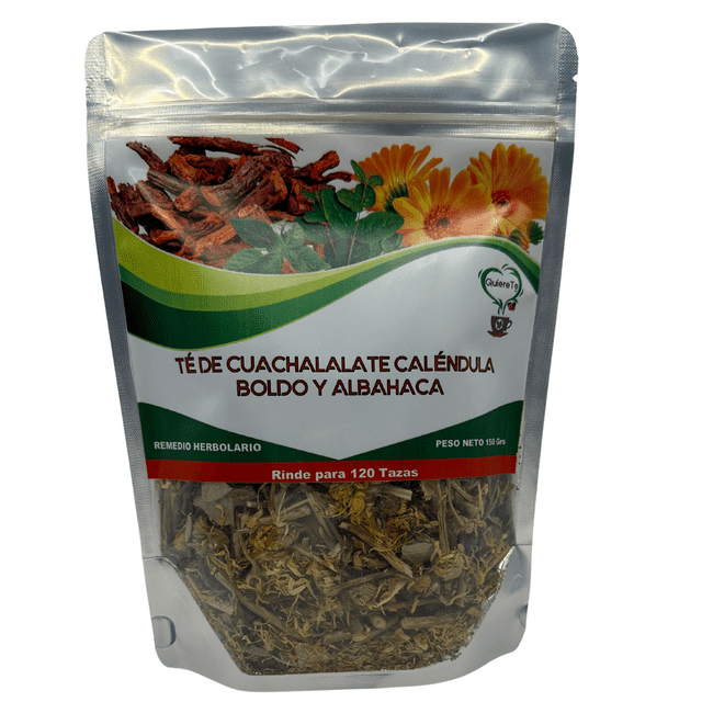 Té de Cuachalalate, Caléndula, Boldo y Albahaca 150 Gramos Quiere Te Té de Cuachalalate, Caléndula, Boldo y Albahaca