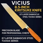 8.5-Inch Kiritsuke Knife, 67-Layer Damascus Steel Blade, Razor Sharp Chef Knife for Precision Cutting, Tuoda Series