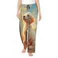 thumbnail image 2 of Lsque Sunshine Golden Cloud Dog Print Women's Pajama Pants, Lounge Pant - Comfortable Home Wear,Elastic Waistband, Stylish Design-Small, 2 of 9